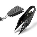 Beaditive プレミアム糸切りバサミ - 糸、毛糸、刺繍用ニッパー - 裁縫、キルティング、編み物、ジュエリー作りに最適 - 高炭素鋼刃、保護キャップ、ストラップ付き