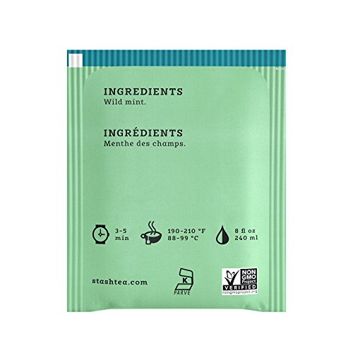 Image of Stash Tea Super Mint Herbal Tea - Caffeine Free, Non-GMO Project Verified Premium Tea with No Artificial Ingredients, 18 Count (Pack of 6) - 108 Bags Total