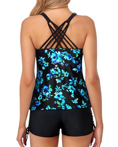 Yonique Women's Tankini Swimsuit with Shorts & Tummy Control