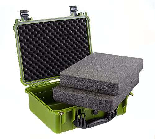 Eylar Hard Gun Case Water & Shock Proof With Foam 16 Inch 13 Inch 6.87 Inch (Green) #TOP5