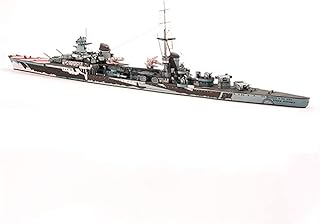 Lllunimon 1/400 Italian Musio Atandolo Light Cruiser Paper Model Kit, DIY Assembly Paper Boat Ship Military Fans Collection Gifts
