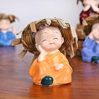 Awestuffs Four Monks with Hat Little Buddha Figurines (Four Monks