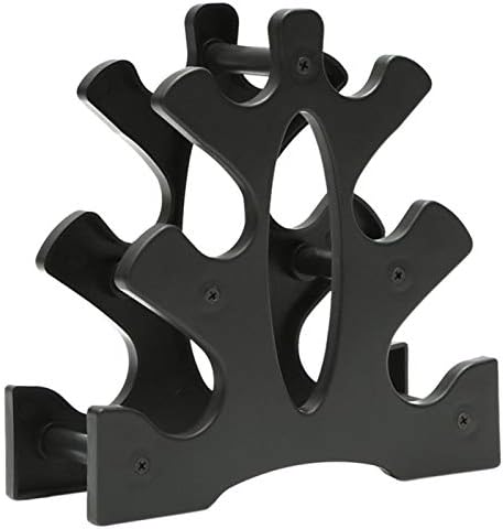 QOTSTEOS Weight Dumbbell Rack, Plastic 3 Tiers Dumbbell Tree Shaped Weight Triangle Storage Rack Shelf Dumbbell Stands Oranizer for Home Gym Workout(Black)