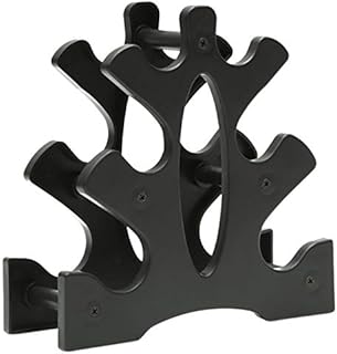 QOTSTEOS Weight Dumbbell Rack, Plastic 3 Tiers Dumbbell Tree Shaped Weight Triangle Storage Rack Shelf Dumbbell Stands Oranizer for Home Gym Workout(Black)
