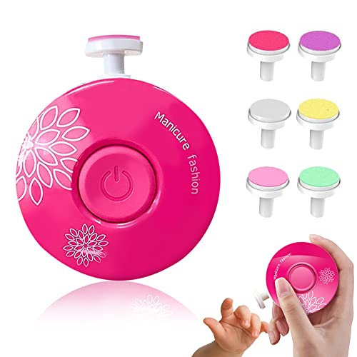 Lime a Ongles Electrique pour Bebe, Lime à Ongles 6 en 1 électrique coupe ongle bebe couper les ongles, Pour Enfant Nouveau né nés Enfant et Adulte - Orteils et ongles(Rose) Cover