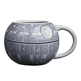 Silver Buffalo Star Wars Death Star 3D Sculpted Ceramic Coffee Mug for Cappuccino, Latte or Hot Tea, 20 ounce, Gray Multicolor SV9195