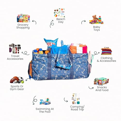 Image of Extra Large Utility Tote Bag - Oversized Collapsible Pool Beach Canvas Basket