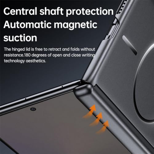 Étui magnétique pour Samsung Z Fold 7/6/5/4 bleu avec charnière et charge sans fil