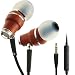 Symphonized NRG X Bubinga Premium Genuine Wood Earbuds, in-Ear Noise-Isolating Headphones, Earphones with Angle-Fit Ear Tips, in-line Microphone and Volume Control, Stereo Earphones (Black)