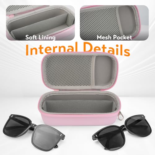 Image of Double Eyeglasses Case, Hard Shell Dual Glasses Case Travel Sunglasses Organizer for Men Women