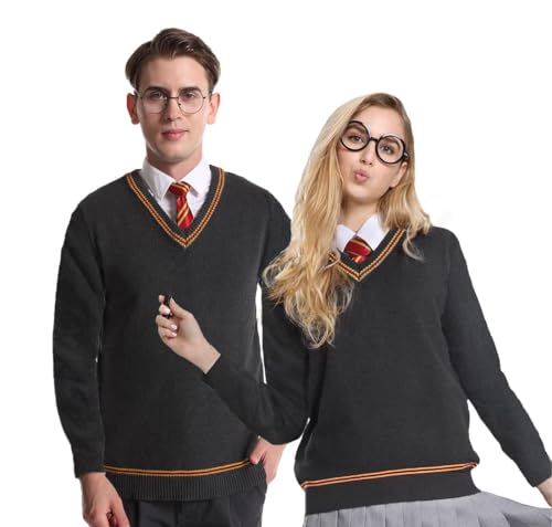 Laahoem Unisex Cosplay Costumes Sweater Vest Mens Womens Fall and Winter Long Sleeve Red L
