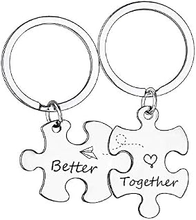 MADHAHEFU Couple Keyrings Boyfriend Girlfriend Gift Husband Keychain Valentine Day Gift Love Puzzle Jewellery (Better Together)