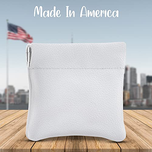 Image of Nabob Leather Genuine Leather Squeeze Coin Purse, Coin Pouch Made IN U.S.A. Change Holder For Men /Woman Size 3.5 X 3.5