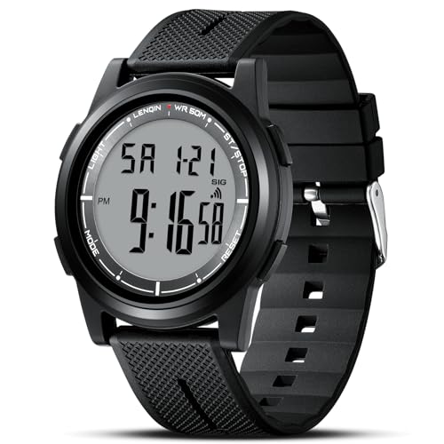 LN LENQIN Reloj Hombre Digital Reloj 30M Impermeables Relojes de Cuarzo Analógico Relojes Hombres Pulsera Luminoso Moda Correa Luz de Fondo Alarma de cronómetro de Minuto
