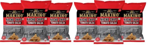 Image of Makino Tomato Salsa Nachos Chips | Crunchy Corn Snack (3 x 150g) | Movie Night & Party Snack | No MSG, Gluten Free (Pack of 2)