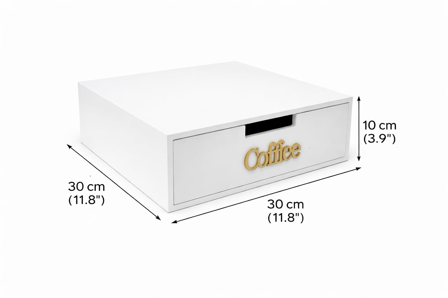 Porta Cialde e Capsule in Bambù con Cassetto (3 Scomparti) Organizer elegante per cialde, capsule e tisane, scritta nera e scritta oro (scritta oro)