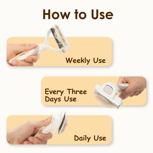 Miu Pet Professional Long Haired Dog Grooming Kit - Dog Cat Grooming Brush, Dog Deshedding Brush And Self-Cleaning Slicker Brush For Dogs 3 In 1 Dog Brush Set Gift Box For Long Hair Dogs Owners #TOP5