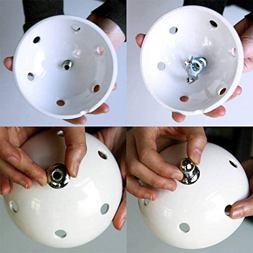 creative cables Kit rosone per lampadario da soffitto (ceramica bianca, Ø 130 mm, 7 fori) – Fissaggio per lampadari e sospensioni multiple – Design artigianale e made in Italy