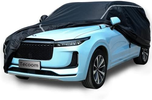 Tecoom Car Cover Waterproof All Weather, Outdoor Indoor Car Covers with Zipper Door, Cotton Backing Full Exterior Covers, Snowproof UV Protection Windproof, Universal Fit for SUV (206"-215")