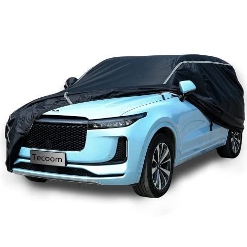 Tecoom Car Cover Waterproof All Weather, Outdoor Indoor Car Covers With Zipper Door, Cotton Backing Full Exterior Covers, Snowproof Uv Protection Windproof, Universal Fit For Suv (206"-215") #TOP2