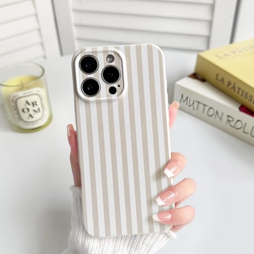 Lovmooful for iPhone 16 Pro Case Cute Color Striped Design-Apricot by Lovmooful - Used condition - Image 4