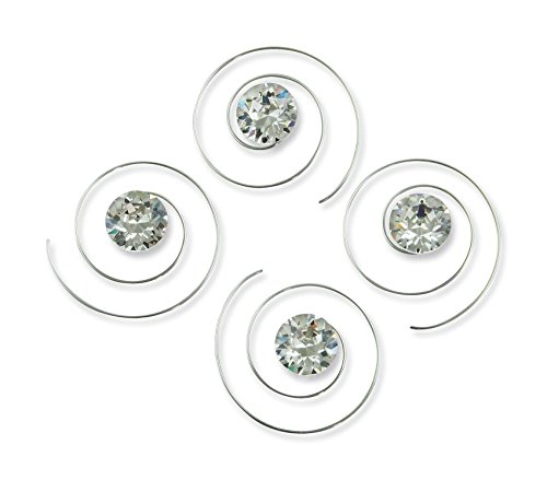 Rivelle Damen Curlies Strass 8 mm kristall 8 Stück Swarovski Haarspiralen Haarschmuck Hochzeit Brautschmuck thumbnail