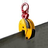 Vertical Plate Lifting Clamp,2200lbs Capacity Heavy Duty Steel Plate Clamp 1T with 0.8 Inch Jaw Opening, Industrial Lifting Clamp for Sheet Metal and Steel Plate Handling