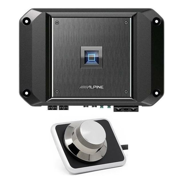 Alpine R2-A60F 4 Channel 600 Watt Class D Car Audio Amplifier, RUX-H01 Remote Bass Knob Bundle - Buy More Save More (1 Piece)
