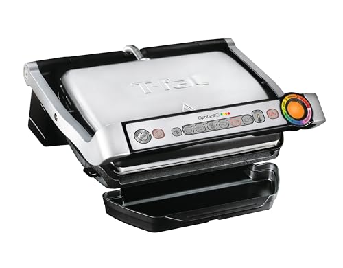 Comparison: Best Electric Grill For Steaks 10 T-Fal OptiGrill Stainless Steel Electric Grill, 4 Servings, 6 Automatic Cooking Modes, Intelligent Grilling, Rare to Well-Done, Panini Press, Nonstick Removable Plates, Indoor, Silver