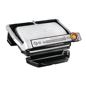 OptiGrill Stainless Steel Electric Grill Indoor 4 Servings 6 Automatic Cooking Modes, Intelligent grilling rare to well-done, Nonstick Removable Plates, Dishwasher Safe, Panini Press, Silver