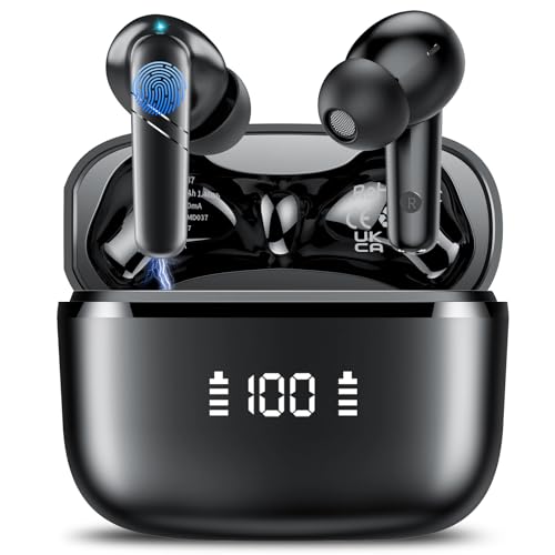 Écouteurs Bluetooth 5.4 sans fil HiFi stéréo, 48H, noir