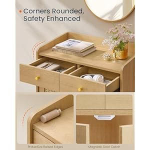 Songmicshomebohovencollectionbuffetcabinetsideboardstoragecabinetwithrattanlikedoorsanddrawersaccentcabinetadjustableshelfbohostyleforlivingroomoakbeige Urban Country Home Decor Songmics home bohoven collection buffet cabinet sideboard storage cabinet with rattan like doors and drawers accent cabinet adjustable shelf boho style for living room oak beige urban country home decor