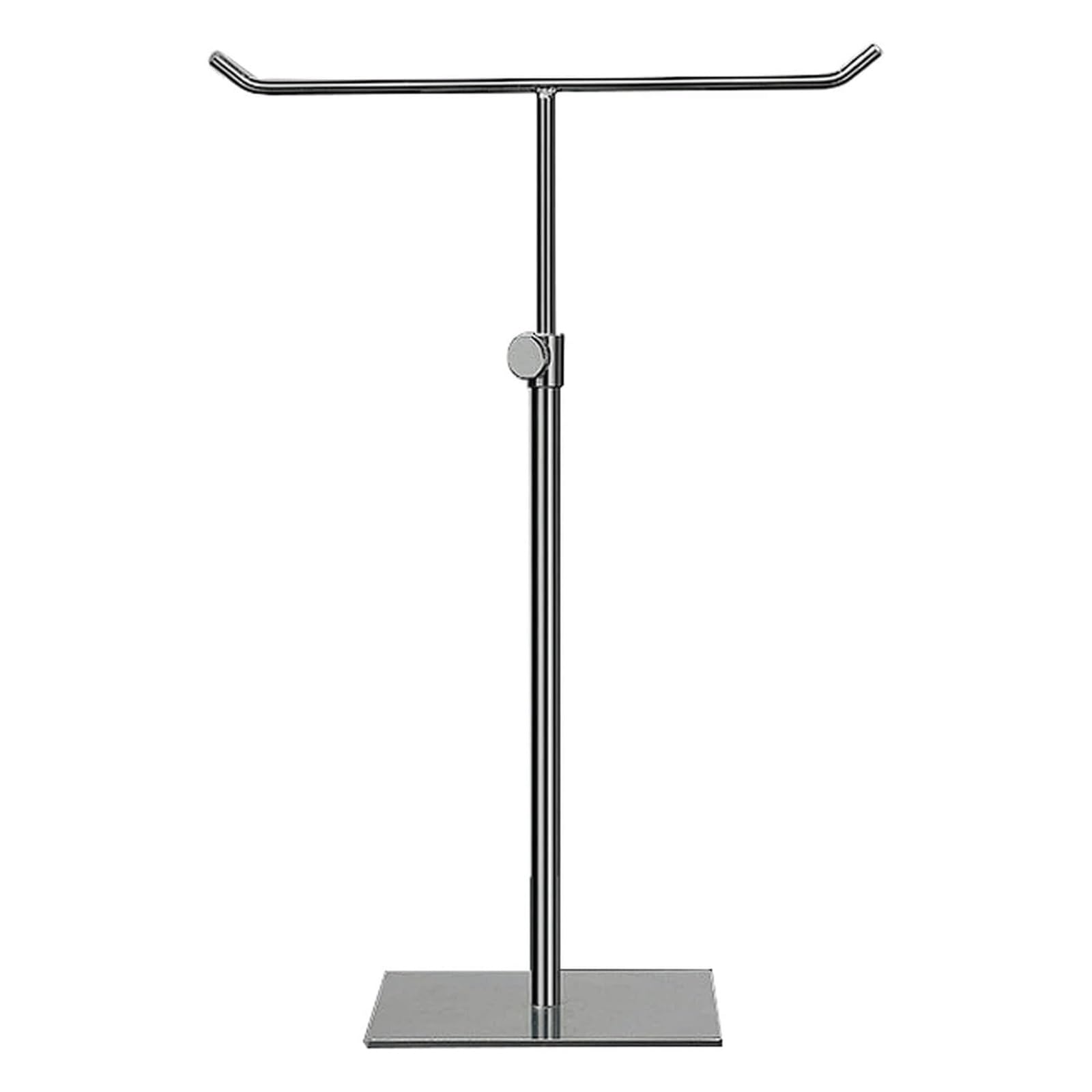 Présentoir à bijoux haut de gamme, support réglable en T en métal avec socle carré épuré