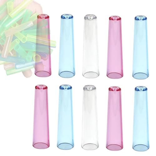 Selxran 10 Pcs Plastic Pencil Caps, Pencil Tip Protectors & Extenders, Random Colors including Transparent