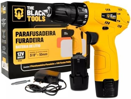 Parafusadeira Furadeira 3/8 Bivolt A Bateria 12v Cor Amarelo Frequência 60hz Voltagem 110v/220v