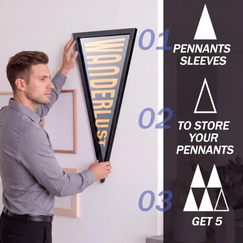 Lineshading 1 Pcs Wooden Pennant Frame for 12 x 30 Inch Pennants, Black by Lineshading - Image 8