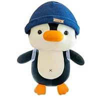 BSVOME 9 inches Penguin Stuffed Animals Soft Plush Cute Travel with Hat Backpack Doll for Boys Girls