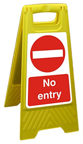 Seco No Entry Floor Standing Sign, 300mm x 600mm - Polypropylene
