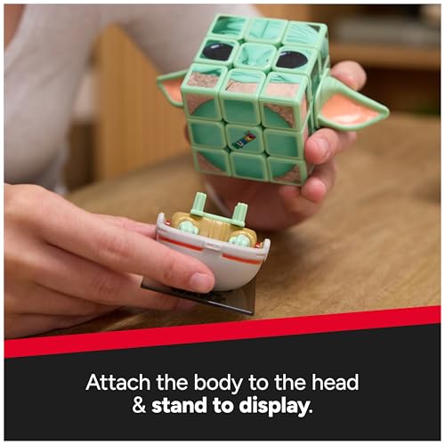 Image of Rubik's Cube, Star Wars Grogu Cuber with Display, Mandalorian's The Child, Problem-Solving Brain Teaser, Classic Color-Matching Puzzle, Fidget Toy for Kids, Collectible Star Wars Toy, for Ages 8 & Up