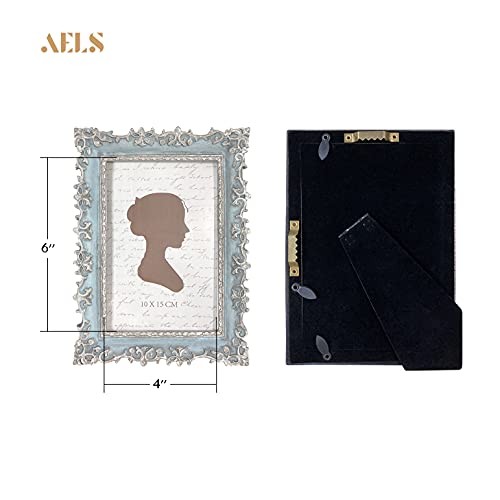 Aels 4X6 Inch Vintage Picture Frame, Elegant Antique Photo Frames With Glass Front, Photo Display, Tabletop Wall Hanging, Gift Ideas, Vine Pattern #TOP1