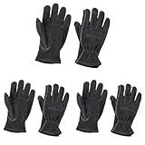 [キャプテンスタッグ] アウトドア キャンプ BBQ 手袋 レザーグローブ 牛革 ブラック UG-3279 (× 3)