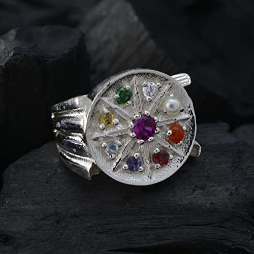 Bague de forme ronde en argent pour style quotidien personnalisé