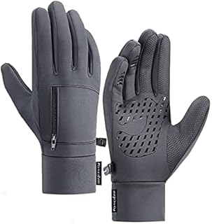 mingzhe Luvas masculinas de inverno à prova d'água com tela sensível ao toque bolso antiderrapante de lã luvas térmicas esportivas
