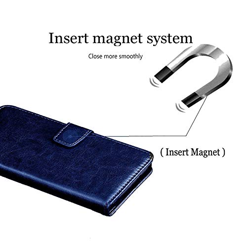 Image of ClickCase Vintage Series for Realme Narzo 20 pro Faux Leather Wallet Flip Case Kick Stand with Magnetic Closure Flip Cover for Realme Narzo 20 pro (Navy Blue)