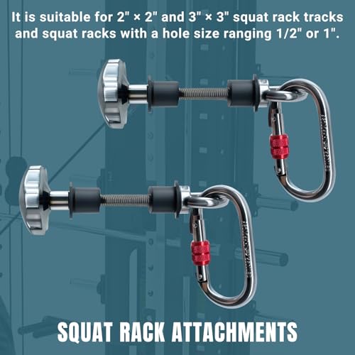2pcs Power Rack Attachments,Fits 2"x2" & 3"x3" Frames (1/2" & 1" Holes) ,Squat Rack Attachments for Strength Training Equipment (Silver-Gray) - Image 4