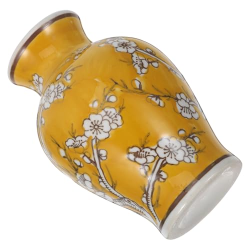 Cabilock Jarrón De Pequeño Chino Florero De Florero De Escritorio Retro para El Hogar Plantas Centros De Mesa Decoración Amarillo