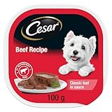 CESAR Dog Food Wet Classic Loaf in Sauce Wet Dog Food - Beef, 100g Tray (24 Pack)