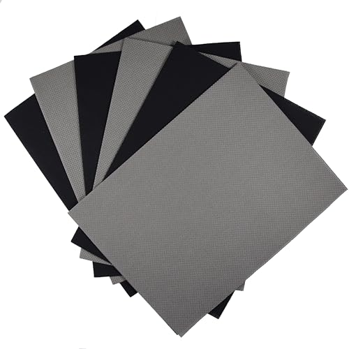 Image of KCS 4 /6 pc of 12 inch x 18 inch 30cmx45cm 16CT Counted Cotton Aida Cloth Cross Stitch Fabric (Dark Grey+Black, 6 pc)