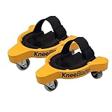 Milescraft 1603 Knee Blades-Durable Heavy-Duty Knee Pads with 3 Casters & Comfortable Gel Cushions for Unisex Adult, Full 360° Turn Capability Without Lifting from the Floor, Yellow, One Size