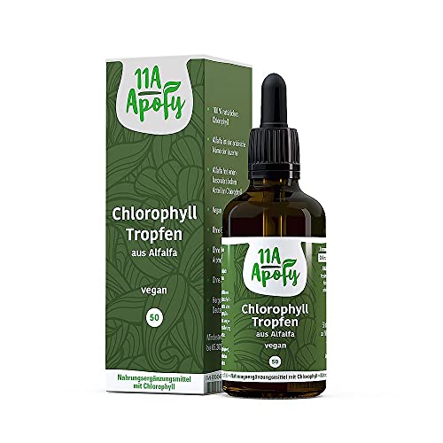 11A-Apofy | Flüssiges Chlorophyll aus Alfalfa | 200 mg pro 60 Tropfen | Vegan | Ohne Konservierungsstoffe | 50 ml Cover